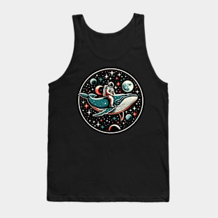 Astronaut riding a whale in outer space Tank Top